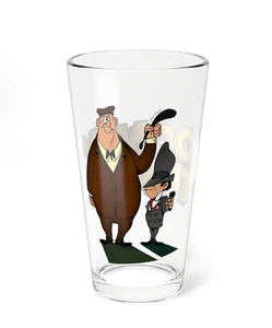 Rocky & Mugsy Pint Glass, 16oz - Looney Tunes - Classic Bugs Bunny Gangster Foes - Picture 1 of 7