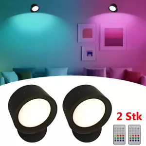 2xLED Wandleuchte mitFernbedienung Akku Wandlampe Touch Control Wandleuchten RGB - Bild 1 von 18
