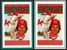 1991 Allan Kaye's Sports Cards Pete Rose 5 1/2"x 8 1/2",  Both Varieties