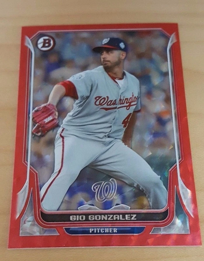 2014 Bowman #141 Gio Gonzalez Red Ice Parallel #03/25 Washington Nationals - Image 1 of 1