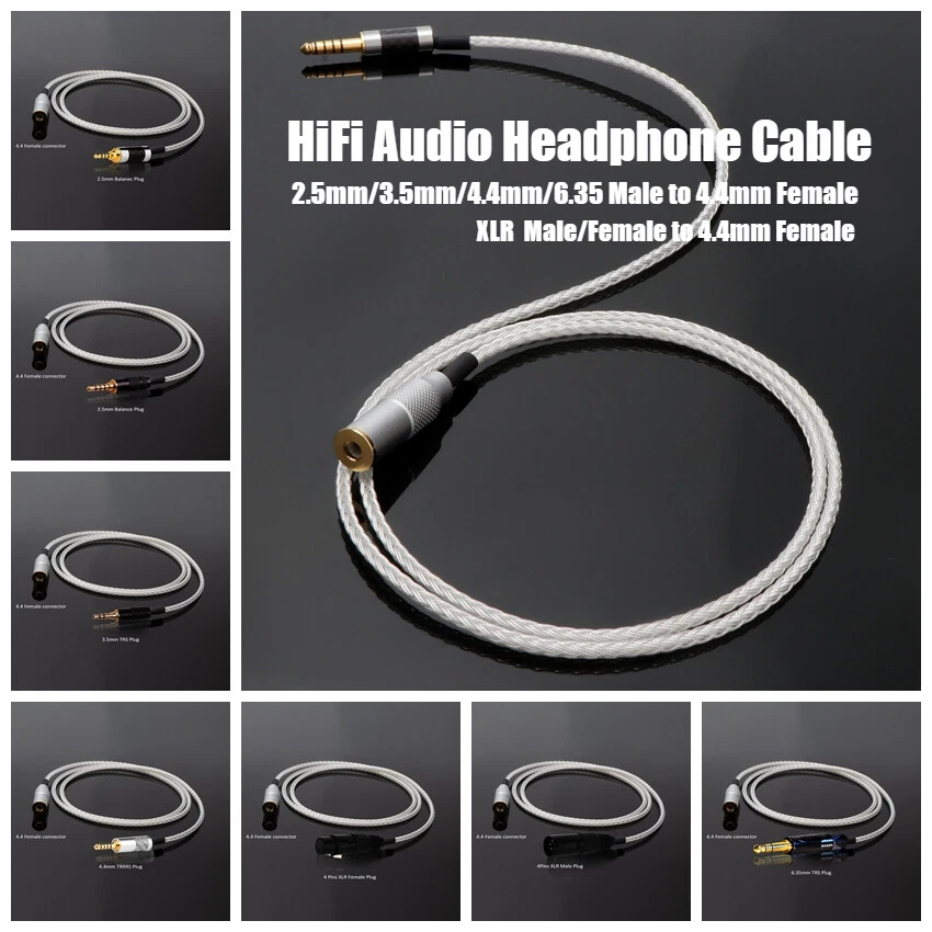 2.5mm/3.5mm/4.4mm/6.35/XLR Male Plug to 4.4mm Female Extension Headphone Cable - Image 1 of 4