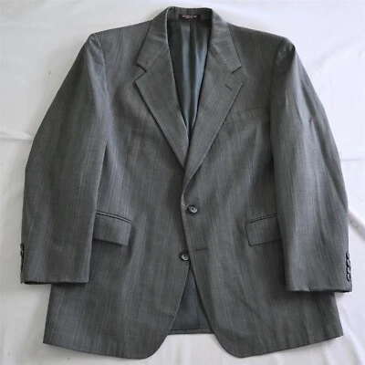 Vtg USA Made 44R Gray Glenn Check Wool Mens Blazer Sport Coat Suit Jacket - Image 1 of 4