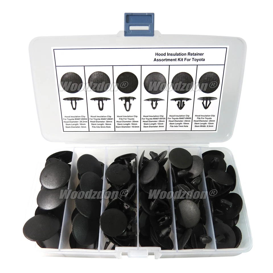 95 Clip Hood Insulation Retainer Assortment Bonnet Fastener For Toyota For Scion Foto 1 de 4