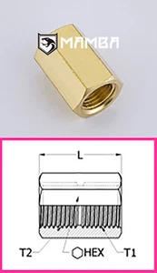 Brass turbo Adapter Fitting Coupling 3/8 BSP Female to 3/8 BSP Female (50 pcs) - Picture 1 of 2