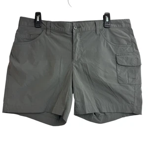 Eddie Bauer Shorts Size 12 Gray Cargo Pocket Nylon Hiking Outdoors Packable A28 - Picture 1 of 6
