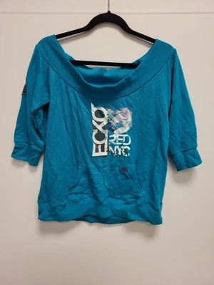 Ecko Rojo Mujer XL Sudadera Azul Manga 3/4 Pullover Top Juniors Fuera del Hombro Foto 1 de 4