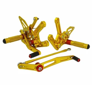 Gold Adjustable Rearset Footrests Shifter Foot Pegs For YAMAHA YZF R6 2006-2016 - Picture 1 of 9