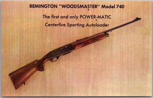 Vintage REMINGTON RIFLES Advertising POSTCARD "Woodsmaster Model 740" Unused - Picture 1 of 2