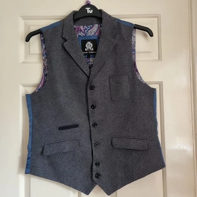 GUÍA LONDRES CHALECO HOMBRE TALLA 40" Pecho Gris Tweed Chaleco Foto 1 de 4