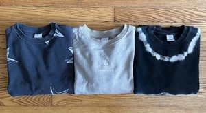 Zara Kids Boys Black Gray Star Graphic Sweatshirts T-shirts Tops Star Size 9 10 - Picture 1 of 18