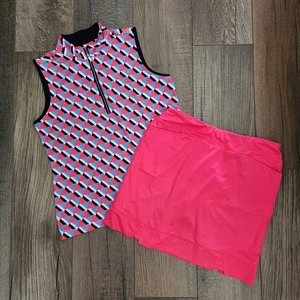 Conjunto de 2 piezas de top de pickleball de golf etiqueta blanca cola talla L y falda corta talla M conjunto  - Imagen 1 de 9