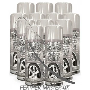 12x 400ml Silver Wheel Sprühlack Brilliant Finish Allzweck, schnelltrocknend - Bild 1 von 1