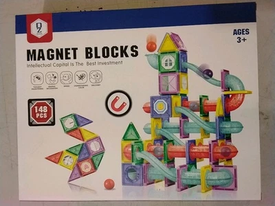 148 Pcs Magnetic Tiles Building Set Marble Run Creative STEM Toys Set for Age 3+ - Image 1 of 2