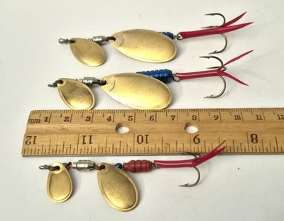 3 cuillers tandem TOP  TUE  LUNA (ITALY) , pêche au moulinet leurre ancien - Photo 1/3