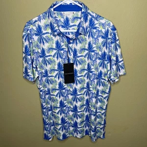 7 Diamonds Palmas Size Men Medium Moisture Wicking 4-Way Stretch Golf Polo Shirt - Picture 1 of 6