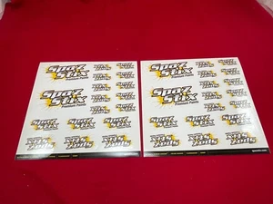 2 SPAZ STIX LOGO DECAL SHEETS decals stickers sticker 8X8’ yellow black RC - Picture 1 of 2