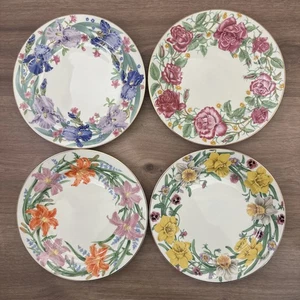 1998 Lenox The Flower Blossom Collection Dessert Plates by Suzanne Clee Set of 4 - Picture 1 of 13