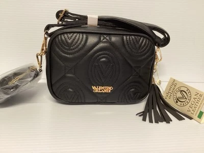 Valentino Orlandi Crossbody Quilted VEGAN Leather In Black NWT - Image 1 of 4