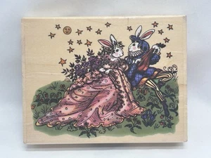 Pamela Silin Palmer Troubadour Hase Serenading groß Holz Stempel selten neu - Bild 1 von 5