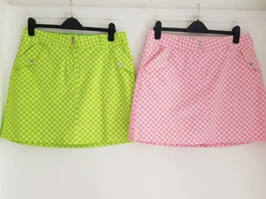 NIKE GOLF Dri Fit Skort Pink Check Women's Set of 2, Size UK 16 - Picture 1 of 14