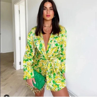 ZARA grünes Print Kleid Blogger Influencer Favorit - Bild 1 von 4