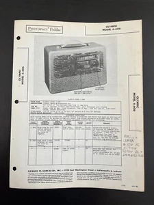 SAMS PHOTOFACT SERVICE MANUAL 4-36 OLYMPIC RADIO 6-606 - Picture 1 of 1
