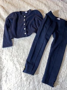 Janie and Jack💕2-teiliges Mädchen Outfit Größe 4 marineblau Baumwolle Pullover & Ponte Hose Set - Bild 1 von 7