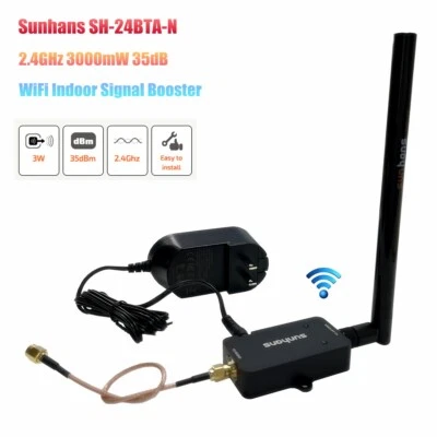 Sunhans 3000mW 35dBm 2.4GHz 11b/g/n WiFi Indoor Signal Booster Signal Amplifier - Image 1 of 4