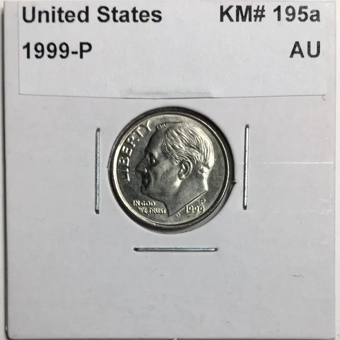 1999-P Dime - Clad (AU) Carded KM#195a - D99PAU Cover