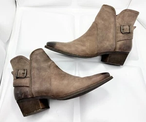 Elites Walking Cradles Womens Sz 11 N Brown Leather Western Ankle Boots Buckle - Picture 1 of 12