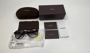 Tom Ford Raoul FT0753 01B Shiny Black Gradient Smoke 62 mm Men's Sunglasses - Picture 1 of 9