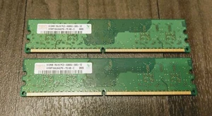 Hynix DDR2 1GB 2x 512MB kit Memory Desktop RAM PC2-5300U-555-12 - Picture 1 of 2