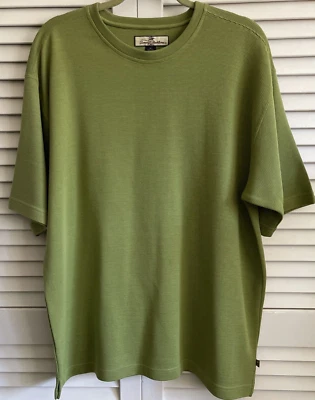 Tommy Bahama shirt Men’s Xl Green silk blend ribbed tropical beach - Image 1 of 4