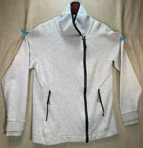 Champion Victory Fleece Womens Jacket Mock Collar Gray Zip Thumb Holes Size M - Picture 1 of 12