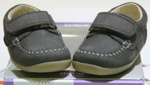 BOBUX "DREAM-CATCHER"GREY LEATHER CASUAL MOCCASIN SHOES UK 3.5 JNR EU 20 - Picture 1 of 4
