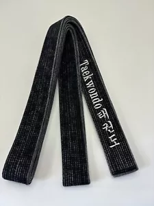 TaeKwonDo Black Belt Martial Arts Belt Width 5cm Vintage Belt Embroidered Custom - Picture 1 of 9