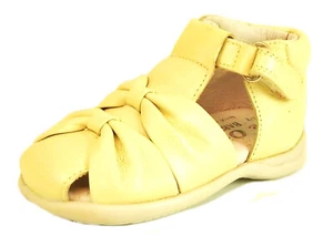 DE OSU -European Baby Girls Yellow High Top 1st Walker Sandals -Spain -Size 4.5 - Picture 1 of 5