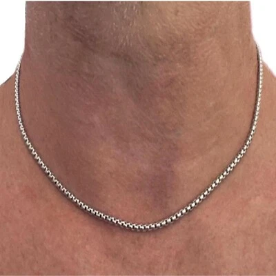 Collana catenina in acciaio inox da uomo donna girocollo catena lunga 40 45 cm - Immagine 1 di 4