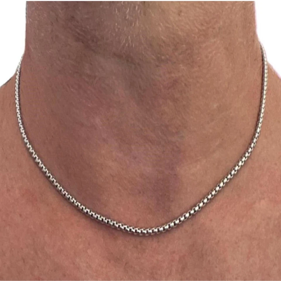 Collana catenina in acciaio inox da uomo donna girocollo catena lunga 40 45 cm - Immagine 1 di 4