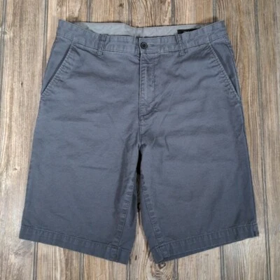 Claiborne Mens Shorts Sz 30 Gray Flat Front Chino Casual Cotton Back Pockets - Image 1 of 4