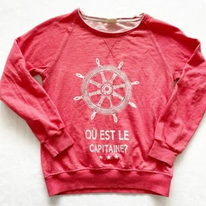 Zara Red “Qu Est Me Captaine?” Sweatshirt Size 11/12 - Picture 1 of 6