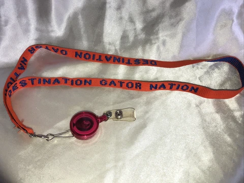 Florida Gators Nation Lanyard UF Key Chain Necklace NCAA Orange Retractable ID Cover