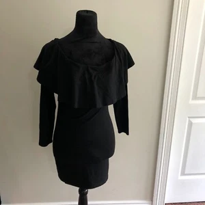Heart & Hips Womens Dress Small Black Chico Scoop Neck Fit & Flair Mini Pullover - Picture 1 of 6