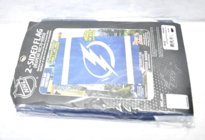 NHL Tampa Bay Lightning 2 Sided Flag Outdoor/Indoor Banner Oversized 44" x 28" - Image 1 of 4