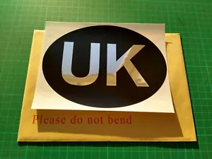 Large 180mm Wide x 120mm High Chrome and Black UK Sticker High Quality. Car, Van - Picture 1 of 9