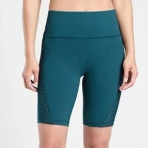 NEW Athleta Hiit it teal blue bike shorts - Picture 1 of 5
