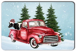 PERSONALIZED CHRISTMAS VINTAGE TRUCK WITH COW METAL SIGN - Picture 1 of 1