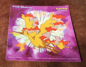 Adesivo NOS Vintage Pokemon 1999 #146 Moltres Nintendo li prenderò tutti! - Foto 1 di 1