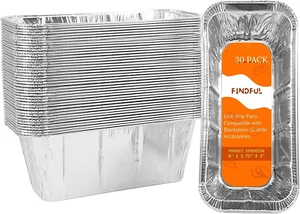 30-Pack Blackstone Griddle Accessories Drip Pan Liners, Aluminum Foil Pan Dispos - Picture 1 of 12