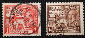 KGV 1925 British Empire Exhibition Wembley Set of 2 SG432-SG433 Used (4) - Picture 1 of 1